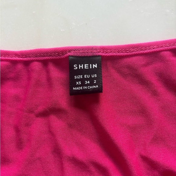 SHEIN Pink Crop Top with Flared Sleeves - Picture 2 of 4